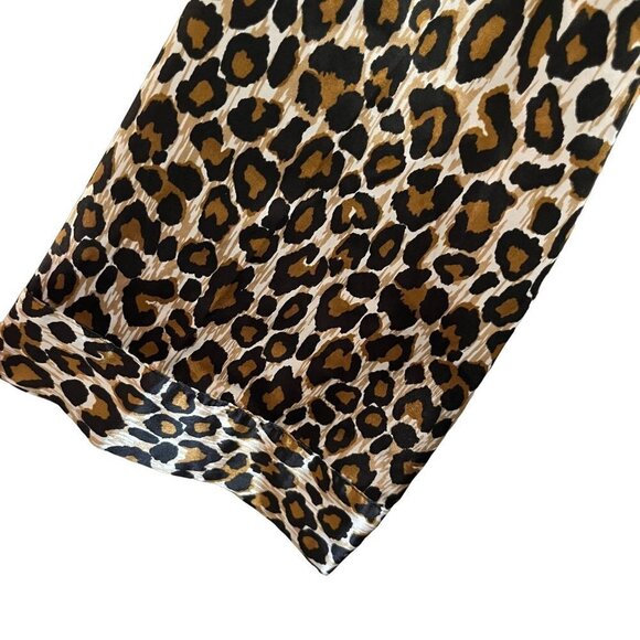 Ambrielle Pajama Top‎ Womens Large Leopard Print Silky Light Drawstring C… - Picture 4 of 9